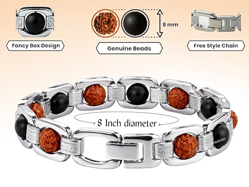 Image of Crystal Heaven Certified Karungali Rudraksha Bracelet - 8mm Original Rudraksha Karungali Bracelet with Lab Certificate, Authentic Rudraksha Karungali Malai Original for Men and Women