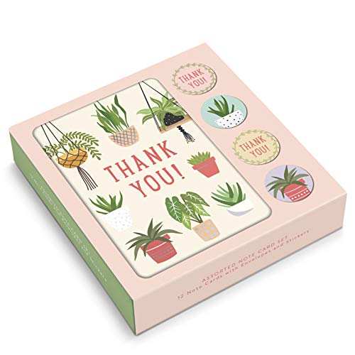 Image of Note Card & Sticker Set by Studio Oh! - Grow with Me Thank You - Set of 12-3.5 inch x 5.25 inch Blank Cards with Envelopes and Stickers - Includes 3 Cards Each of 4 Designs