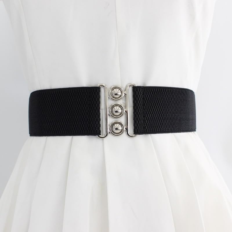 Women's Elastic Buckle Belt Dress Decorative Waist Seal Elastic Wide Waist Seal2