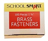 School Smart Brass Plated Fasteners - 3/4 inch - Box of 100