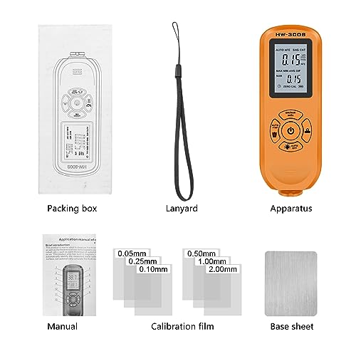 Medidor digital de grosor de pintura HW-300S color naranja miniatura 4