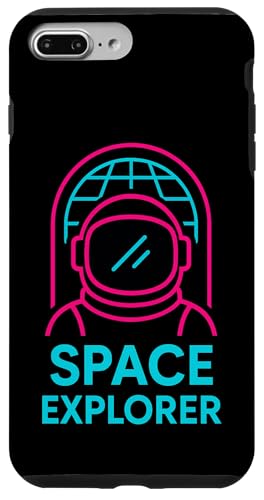 Space Explorer Florescent Pink Blue Caratterizzato da un astronauta fresco e un design retrò anni '80 rosa e blu, questo è per chiunque sia appassionato di scienza e esplorazione spaziale!