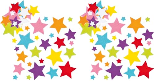 Baker Ross Pegatinas de fieltro estrellas para manualidades y proyectos de arte para niños, tarjetas, bolsos de fiesta y decoraciones, EF944,144 Unidades (Paquete de 2)