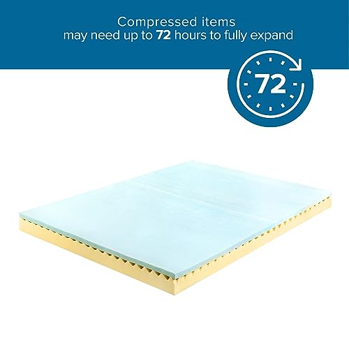 Image of ZINUS 4 Inch Swirl Gel Cooling Memory Foam Mattress Topper, Cooling Airflow Design, CertiPUR-US Certified, Queen