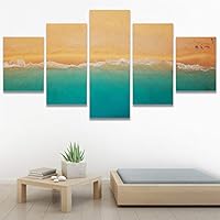 SIGNWIN 5 Panel Canvas Wall Art Modern Art Aerial Expressive Global Landscape Mountain Multicolor Photography for Home Decorations Ready to Hang - 60