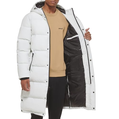 Image of DKNY Arctic Cloth Hooded Extra Long Parka Jacket