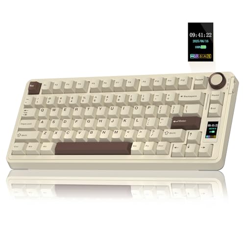 Image of AULA S75 PRO Wireless Mechanical Keyboard with Screen&Knob, 75% Hot Swappable Gaming Keyboard with Pre-lubed Switches, RGB Backlit, PBT Keycaps, Creamy Sounding Computer Keyboards