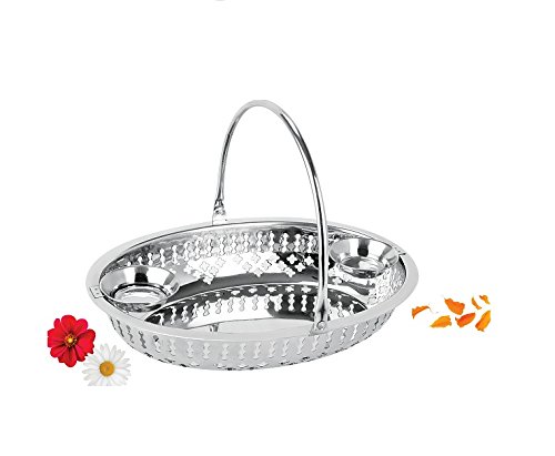 Smartserve Cordial Staineless Steel Pooja Basket Set of 1-image-29