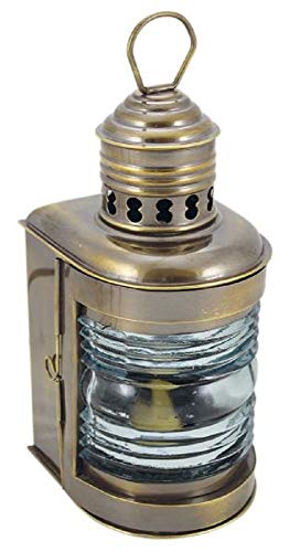 Mastlampe antik Schiffslampe 23cm Messing Petroleumbrenner Lampe