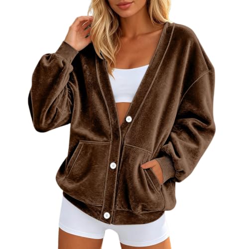 Manga larga cuello en V chaqueta transpirable monocolor y sudadera con capucha mujer