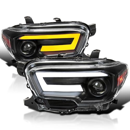 SPEC-D TUNING Black Projector Headlights w/Switchback Sequential LED Turn Signal