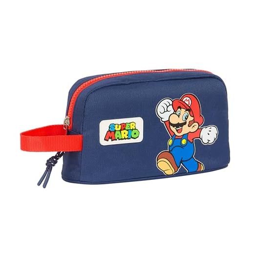 Super Mario World - Porta Desayunos Térmico, Termo, Portatodo, Calidad y Máxima Resistencia, Porta Comida, Recreo, 21.5x6.5x12 cm, Color Azul Marino