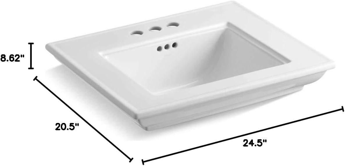 KOHLER 29999-4-0 Memoirs Bathroom Sink, White