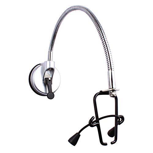 Hair Dryer Stand Holder, Stainless 360 Degrees Rotation Hands Free Hairdryer Holder with Sucker, Silver