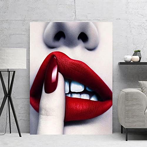 Affiche de rouge à lèvres sexy art mural sur toile 60x90cm moderne pour salon