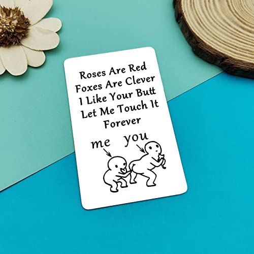 Dabihu Anniversary Card Gift for Him Her Metal Wallet Card Couple Gift Funny Gift for Girlfriend Boyfriend Valentines Day Jewelry Birthday Wedding Gift for Husband Wife Let Me Touch it Forever4