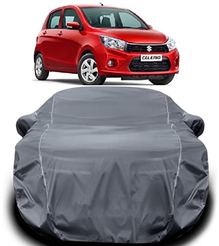 Image of Maruti Suzuki Celerio Car Cover Waterproof /Celerio Cover Waterproof /Celerio Car Cover with Triple Stitched Fully Elastic Ultra Surface Body Protection (Grey Look)