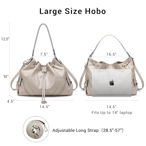 Bolso Grande Hobo para Mujer Estilo Bucket Tote miniatura 3