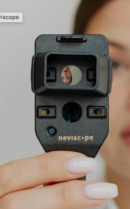 Neviscope Black Phone Dermatoscope Microscope with Polarized Lens/LED Light, 100x Camera Attachment with Universal Clip for Most iPhone/Android Phones Free App