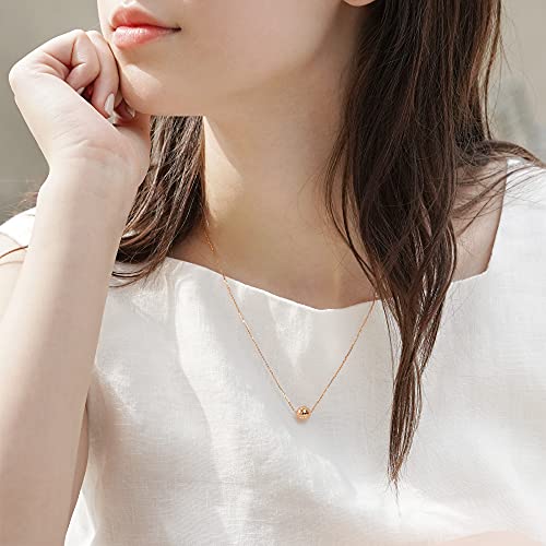 Image of CHOW SANG SANG Delicate Gold 18K Rose Gold MINTY Collection Bead Necklace for Women 92530N | 18.5 Inches, (47 CM)
