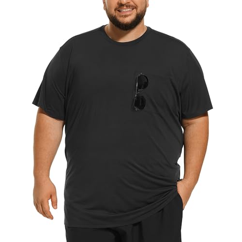 Big and Tall Mens T-Shirt UPF 50+ Sun Protection Swim Shirt SPF Quick Dry 2XL-6XL