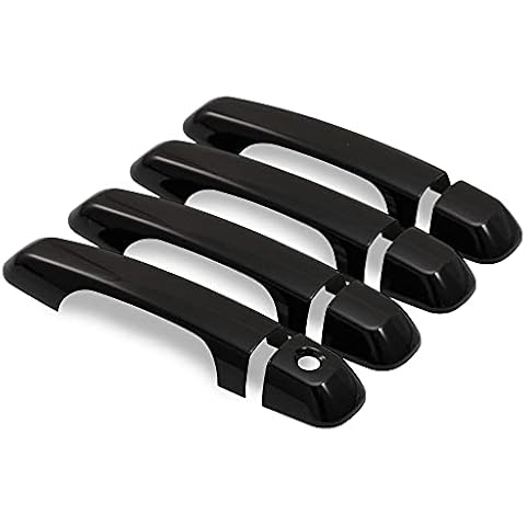Car Door Handle Cover Trim for Toyota Prado 2014-2016 Car Styling Accessories Exterior Door Handle Bright Black ABS Door Handle Protector 8pcs (Without Smart Keyholes) Cover