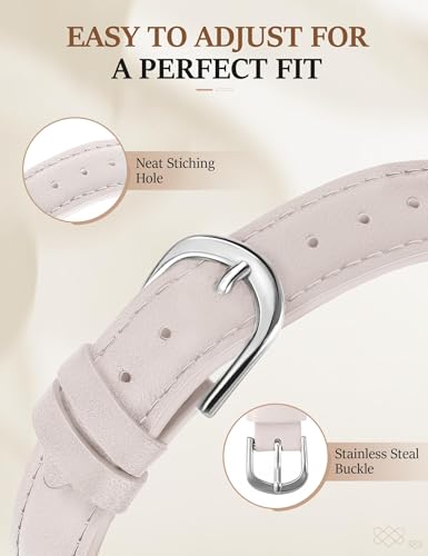 Image of Newlibery Leather Band for Women Slim Dressy Bands Compatible with Apple Watch 38mm 40mm 41mm 42mm 44mm 45mm 49mm, Designer Interlock Buckle Strap for iWatch Series 10 /9 /8 /7 /6 /5 /4 /3 /2 /1 /SE /Ultra