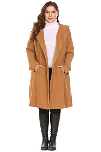 Zeagoo レディース ダブル ブレスト ウール エレガント