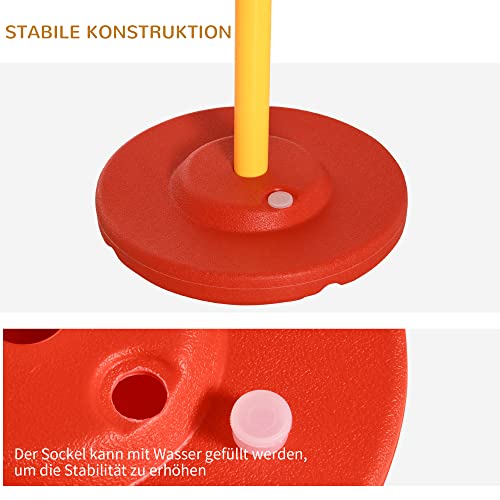 PawHut Agility Set Hunde 3-teiliges Agility-Ausrüstung für Hundetraining Steckhürdenset mit 6 Slalomstangen höhenverstellbar Hürden Sprungreifen Tragetasche Agilityset für Spiele Training