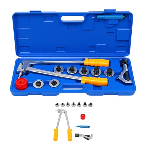 Kit de pince à élargir les tuyaux, pince à élargir les tuyaux, largeur manuelle du tube 10-28 mm, pince à manchon avec sac de transport et 7 têtes...