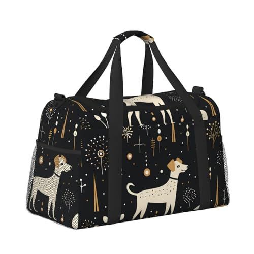 Cartoon Funny Dog Duffle Bag for Travel Lovely Puppy Sports Gym Tote Carry On Bag Large Shoulder Weekend Overnight for Workout3