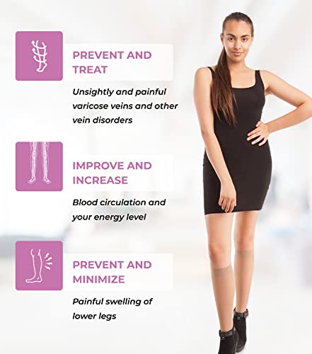 GABRIALLA Sheer Knee High Compression Socks for Women Medical Grade Calf Knee Highs, Graduated Firm Compression 20-30 mmHg - Image 3
