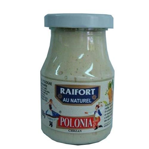 POLONIA - Polonia Raifort Blanc Au Naturel, condiment d'Europe de l'Est, bocal de 200g pour une saveur forte et authentique de la Méditerranée. - Le Lot De 4