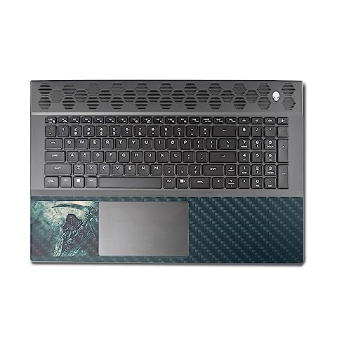 Image of MightySkins Carbon Fiber Skin Compatible with Alienware M18 R1 (2023) Full Wrap Kit - Symbol of Death | Protective, Durable Textured Carbon Fiber Finish | Easy to Apply | Made in The USA