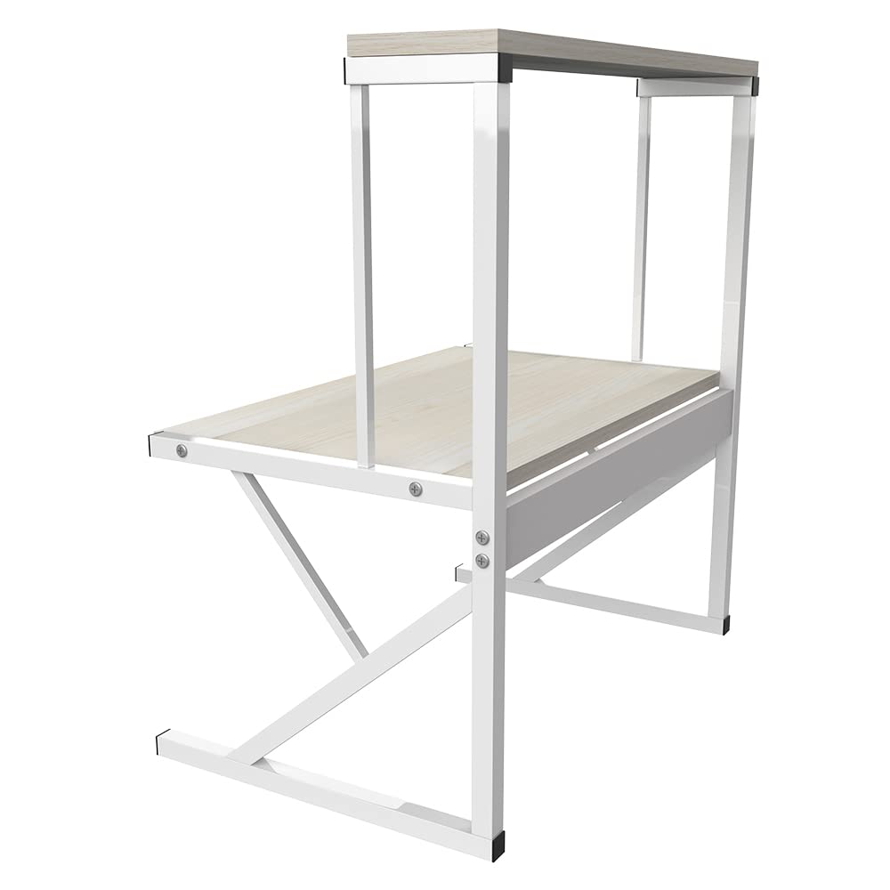 LANTUS Keukenrek met poten voor magnetron, metalen rek van hout en staal, met 3 legplanken, 65 x 54 x 30 cm, walnootgeel