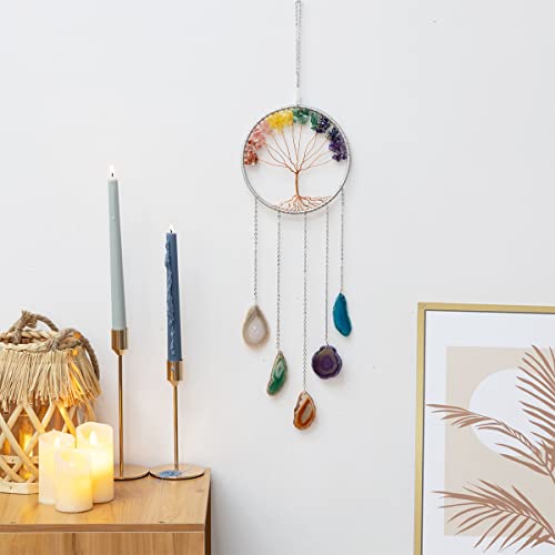 Gem Dream Catchers Agates 7 Chakra Gemstone Wall Hangings Tree of Life Meditation Ornament Home Chakra Feng Crystals Decor Stone… Gem Dream Catchers Agates 7 Chakra Gemstone Wall Hangings Tree of Life Meditation Ornament Home Chakra Feng Crystals Decor Stone…