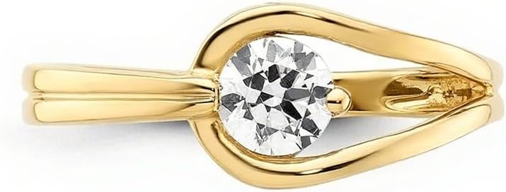 925 Sterling Silver/10K/14K/18K Gold 0.5 Carat Solitaire Round Cut Moissanite Wedding Engagement Ring,Custom Engagement Ring,Wedding Bands Promise Anniversary Ring for Women,Size 4-12