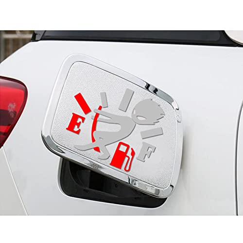 Image of Reflective Funny Car Stickers, High Gas Consumption Decal, Angry Boy Adjusting Fuel Gauge, Fuel Gage Empty Stickers for Cars, Van, Trucks, Car Decals for Women Men 2 Pack 5.1 inch