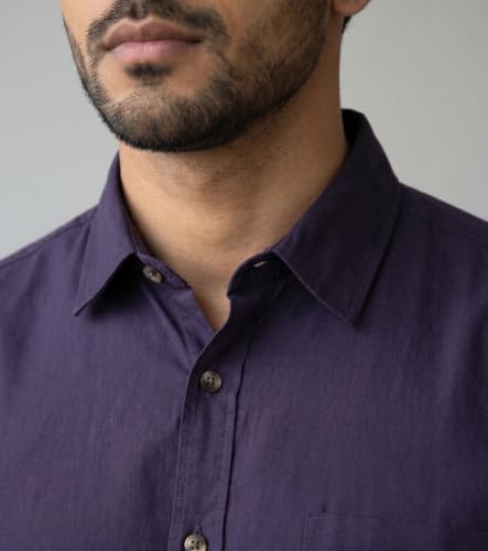 Image of Amazon Brand - INKAST Men Solid Cotton Shirt | Casual Wear | Basic Essential Plain Everyday & Office Wear | Full Sleeve | Regular Fit