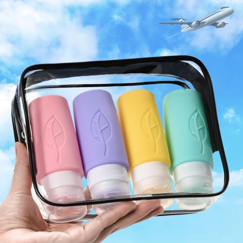 3oz Travel Bottles for Toiletries, Gym, TSA-Approved, Leak-Proof Silicone Squeezable Containers, Perfect for Business or Personal Essentials (BPA-Free)2