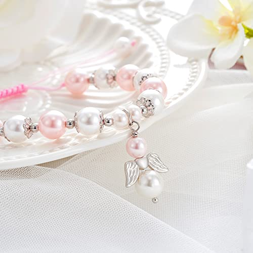 Lanqueen Baptism Christening Gifts For Girl Baptism Bracelet First Communion Gifts For Girls Baptismal Gifts Angel Bracelet For Girls Goddaughter Gifts (Angel.) #TOP4
