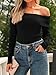 LILLUSORY Womens Off The Shoulder Sweaters Going Out Fall Sexy Knit Pullover Lightweight Asymmetrical Tops Clothes 2025 Black L