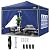 TOOLUCK 10x10 Pop Up Canopy Party Tents for Parties Waterproof Outdoor Event Shelter with 4 Sidewalls and 4 Sandbags UV Protection 50+ Camping Commercial Wedding Portable Tent for Backyard, Navy Blue