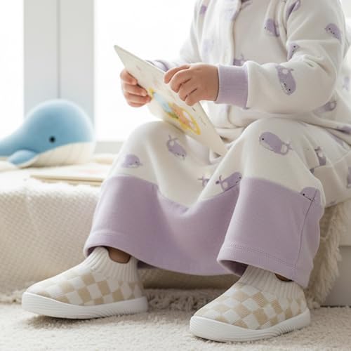 Image of MORENDL Baby Toddler Walking Socks Non-Slip Breathable Unisex Casual Sneakers