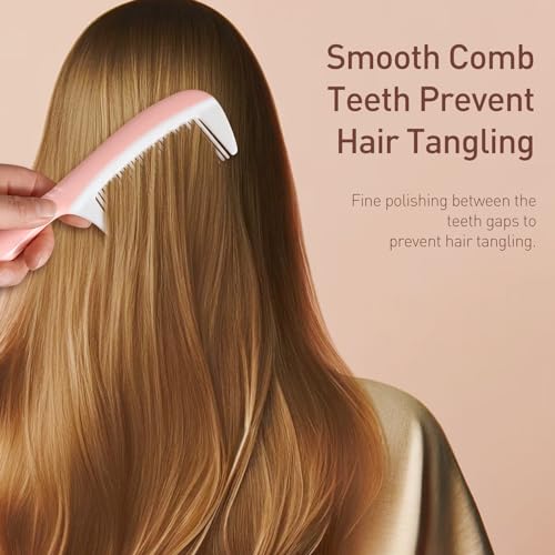 Set de 2 Peines para Cabello Rizado Rosa y Blanco miniatura 5