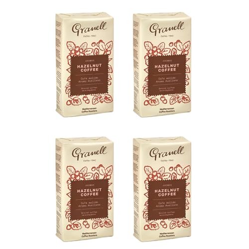 Granell Cafés · 1940 - Pack Aromas Avellana | Café Molido 100% Arabica con un Ligero Toque de Avellana | 4 Paquetes x 250 Gramos