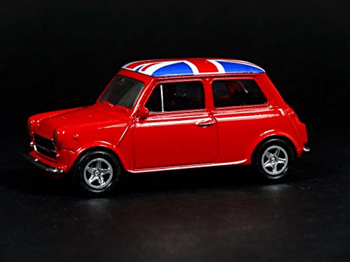 Welly Mini Cooper Mini Model (Red) with Union Jack Top Made of Die Cast Metal and Plastic Parts, Pull Back & Go Action Toy - Image 2