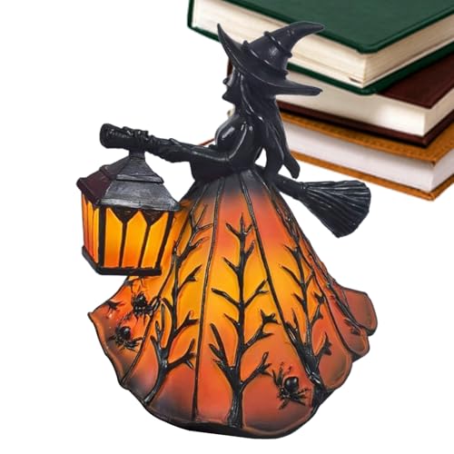 Lámpara de bruja de Halloween en resina para escritorio y decoración interior 8