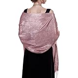 Jmkcoz Women's Pashmina Shawls Wraps Scarf for Evening Dresses Bridal Bridesmaid Wedding Winter Large Warm Soft Silky Scarves (Pink)
