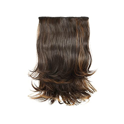 Image of KIS Synthetic Wavy Hair Extensions with 4 Clip-in for Women, Globle | 15 Inches, Natural, Soft Heat Resistant Hair, Thick Washable Reusable, Artificial Hair Clip on Extension for Bridal, Wedding